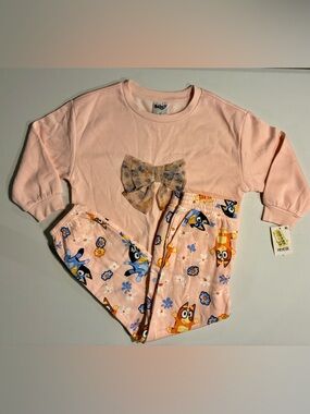 Bluey & Bingo Peach Bow Sweatshirt & Sweatpants